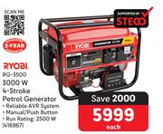 Ryobi 3000W 4 Stroke Petrol Generator RG-3500