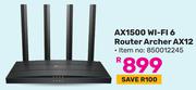 TP-Link AX1500 WiFi 6 Router Archer AX12