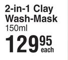 Neutrogena Skin Detox 2-In-1 Clay Wash Mask-150ml