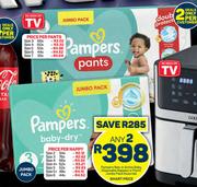 Pampers New Or Active Baby Disposable Nappies Or Pants Jumbo Pack Assorted-Any 2