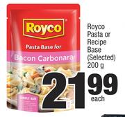 Royco Pasta Or Recipe Base (Selected)-200g Each