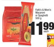 Fatti's & Moni's Macaroni Or Spaghetti-500g Each