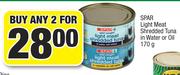 Spar Light Meat Shredded Tuna In Water Or Oil-For Any 2 x 170g