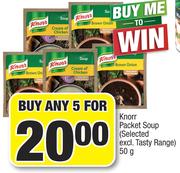 Knorr Packet Soup (Selected Excl.Tasty Range)-For Any 5 x 50g