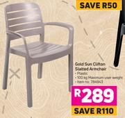 Gold Sun Clifton Slatted Armchair