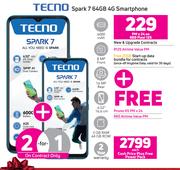 Tecno Spark 7 64GB 4G Smartphone-Each