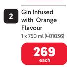 Blind Tiger Gin Infused With Orange Flavour-750ml Each