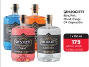 Gin Society Blue, Pink, Blood Orange Or Original Gin-750ml