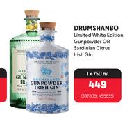 Drum Shanbo Limited White Edition Gunpowder Or Sardinian Citrus Irish Gin-750ml