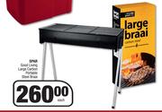 Spar Good Living Large Carbon Portable Steel Braai-Each