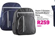 Aspen 3 Division Backpack (Black/ Navy)-Each