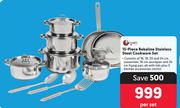 Tissolli 15 Piece Bekaline Stainless Steel Cookware Set-Per Set
