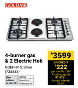 Goldair 4 Burner Gas & 2 Electric Hob Silver GGEH-915