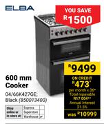 Elba 600mm Cooker Black 04/66K427GE