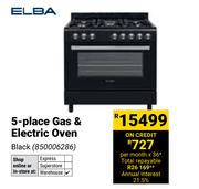 Elba 5 Place Gas & Electric Oven Black