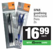 Spar Good Living Retractable Pens-2s