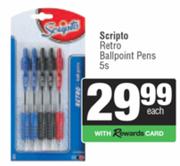 Scripto Retro Ballpoint Pens-5s