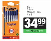 Bic Cristal Medium Pens 4 + 3