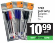 Spar Good Living Ballpoint Pens-3s