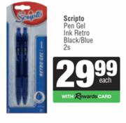 Scripto Pen Gel Ink Retro Black/Blue-2s