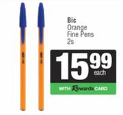 Bic Oragne Fine Pens-2s