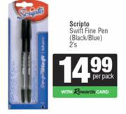 Scripto Swift Fine Pen Black/Blue-2s