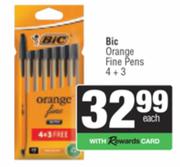 Bic Orange Fine Pens 4 + 3