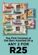 You First Coconut Or Oat Bars Assorted-For Any 2 x 50g