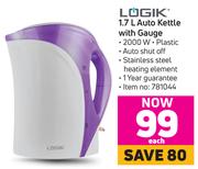 Logik 1.7L Auto Kettle with Gauge
