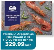 Pereira L1 Argentinian Pink Prawns (10-20 Pieces Per Kg)-2Kg Each