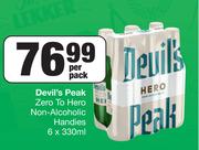 Devil's Peak Zero To Hero Non Alcoholic Handies-6 x 330ml Per Pack