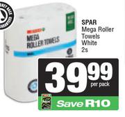 Spar Mega Roller Towels White-2s Per Pack