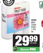 Spar Mini Toilet Rolls 1 Ply-9s Per Pack