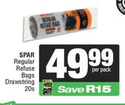 Spar Regular Regfuse Bags Drawstring-20s Per Pack