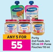 Purity 2nd Foods Jars 125 ml Or Puree Pouches 110 ml- For Any 5