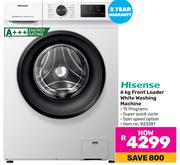 Hisense 6Kg Front Loader White Washing Machine