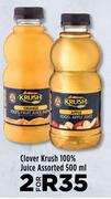 Clover Krush 100% Juice Assorted-For 2 x 500ml