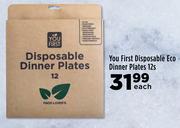 You First Disposable Eco Dinner Plates-12s Each