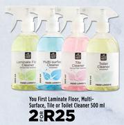 You First Laminate Floor, Multi Surface, Tile Or Toilet Cleaner-For 2 x 500ml