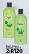 Organics Shampoo Or Conditioner Assorted-For 2 x 1L