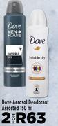 Dove Aerosol Deodorant Assorted-For 2 x 150ml