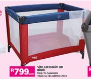 Little One Vito Cot Denim Or Black-Each