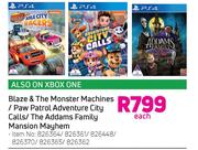 PS4 Blaze & The Monster Machines/Paw Patrol Adventure City Calls/The Addams Family Mansion Mayhem