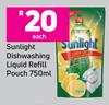 Sunlight Dishwashing Liquid Refill Pouch-750ml Each