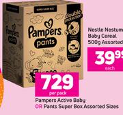 Pampers Active Baby Or Pants Super Box Assorted Sizes-Per Pack