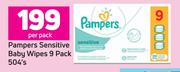Pampers Sensitive Baby Wipes 9 Pack-504's Per Pack