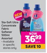 Sta Soft Ultra Concentrate Fabric Softener Assorted-500ml Each