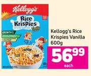 Kellogg's Rice Krispies Vanilla-600g Each