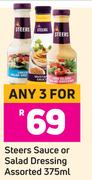 Steers Sauce Or Salad Dressing Assorted-For 3 x 375ml