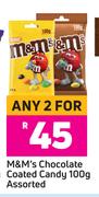 M&M's Chocolate Coated Candy Assorted-For 2 x 100g